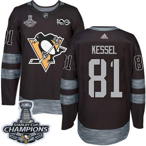 Adidas Penguins #81 Phil Kessel Black 1917-100th Anniversary Stanley Cup Finals Champions Stitched NHL Jersey - Click Image to Close